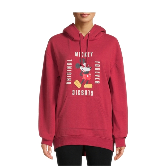 Mickey Mouse Women's Faux Sherpa Knit Hoodie Top - Picture 1 of 7